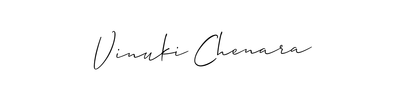 Vinuki Chenara stylish signature style. Best Handwritten Sign (Allison_Script) for my name. Handwritten Signature Collection Ideas for my name Vinuki Chenara. Vinuki Chenara signature style 2 images and pictures png