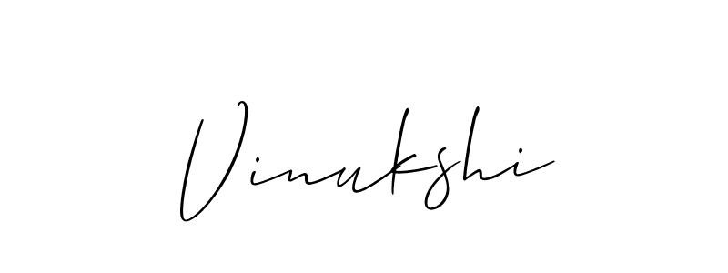 Create a beautiful signature design for name Vinukshi. With this signature (Allison_Script) fonts, you can make a handwritten signature for free. Vinukshi signature style 2 images and pictures png