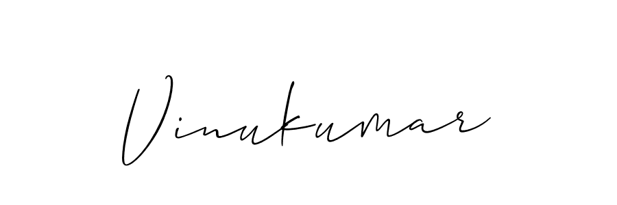 Create a beautiful signature design for name Vinukumar. With this signature (Allison_Script) fonts, you can make a handwritten signature for free. Vinukumar signature style 2 images and pictures png