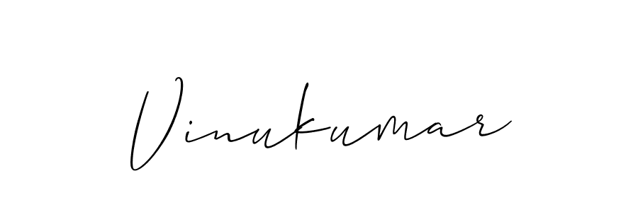 Create a beautiful signature design for name Vinukumar. With this signature (Allison_Script) fonts, you can make a handwritten signature for free. Vinukumar signature style 2 images and pictures png