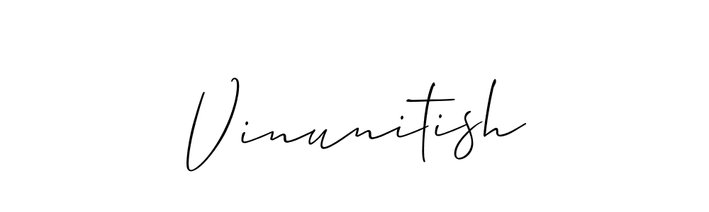 Create a beautiful signature design for name Vinunitish. With this signature (Allison_Script) fonts, you can make a handwritten signature for free. Vinunitish signature style 2 images and pictures png