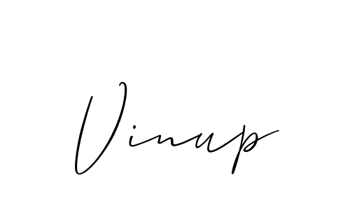 The best way (Allison_Script) to make a short signature is to pick only two or three words in your name. The name Vinup include a total of six letters. For converting this name. Vinup signature style 2 images and pictures png