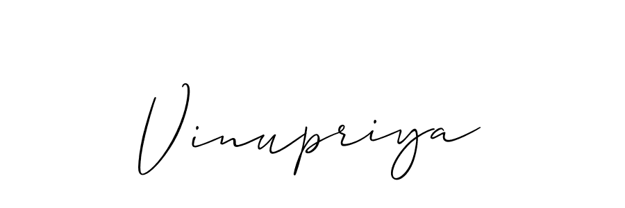 Vinupriya stylish signature style. Best Handwritten Sign (Allison_Script) for my name. Handwritten Signature Collection Ideas for my name Vinupriya. Vinupriya signature style 2 images and pictures png