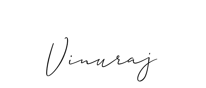 Use a signature maker to create a handwritten signature online. With this signature software, you can design (Allison_Script) your own signature for name Vinuraj. Vinuraj signature style 2 images and pictures png