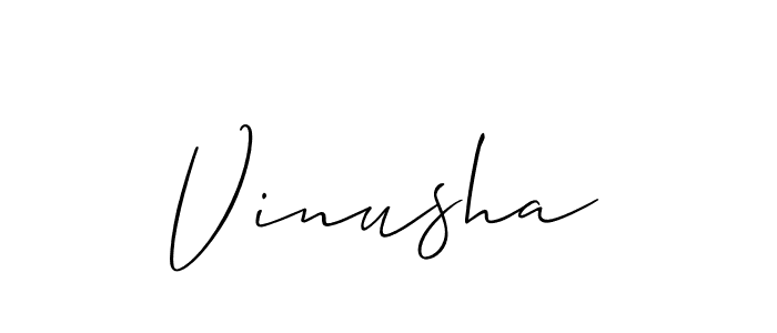 You should practise on your own different ways (Allison_Script) to write your name (Vinusha) in signature. don't let someone else do it for you. Vinusha signature style 2 images and pictures png