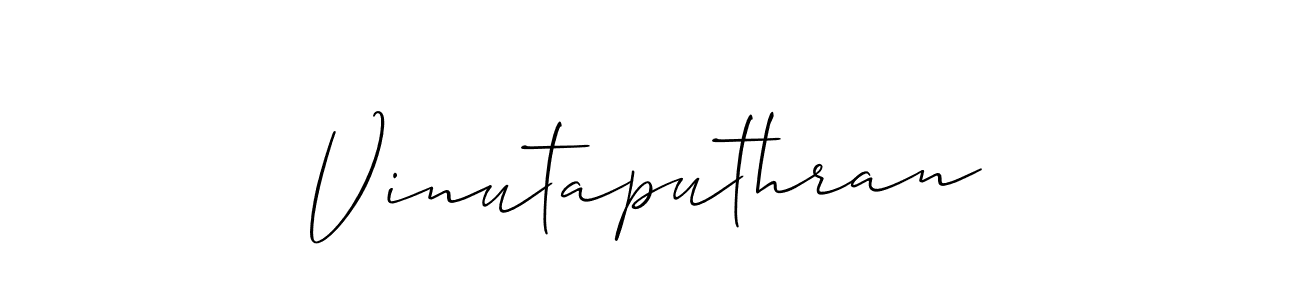 How to make Vinutaputhran signature? Allison_Script is a professional autograph style. Create handwritten signature for Vinutaputhran name. Vinutaputhran signature style 2 images and pictures png