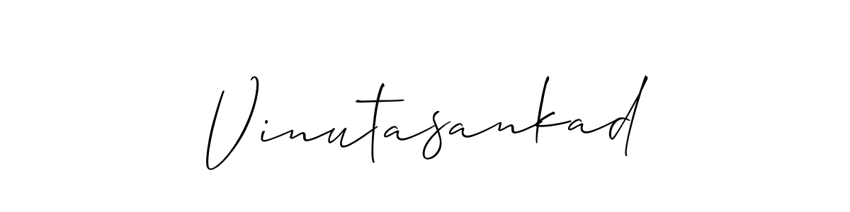 if you are searching for the best signature style for your name Vinutasankad. so please give up your signature search. here we have designed multiple signature styles  using Allison_Script. Vinutasankad signature style 2 images and pictures png