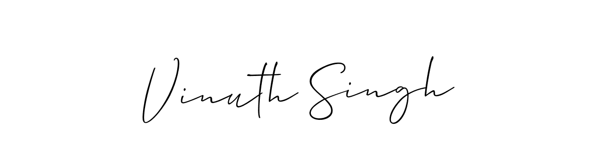 How to make Vinuth Singh signature? Allison_Script is a professional autograph style. Create handwritten signature for Vinuth Singh name. Vinuth Singh signature style 2 images and pictures png
