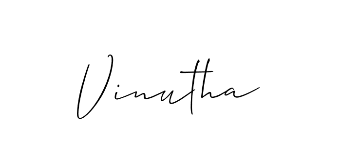 Vinutha stylish signature style. Best Handwritten Sign (Allison_Script) for my name. Handwritten Signature Collection Ideas for my name Vinutha. Vinutha signature style 2 images and pictures png