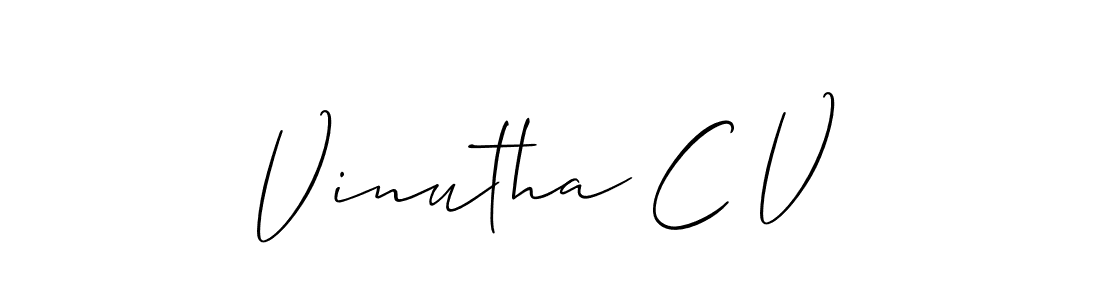 How to make Vinutha C V name signature. Use Allison_Script style for creating short signs online. This is the latest handwritten sign. Vinutha C V signature style 2 images and pictures png