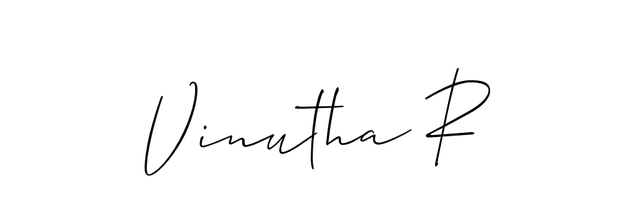 Also You can easily find your signature by using the search form. We will create Vinutha R name handwritten signature images for you free of cost using Allison_Script sign style. Vinutha R signature style 2 images and pictures png