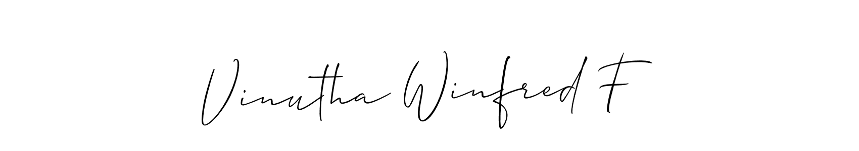 How to make Vinutha Winfred F signature? Allison_Script is a professional autograph style. Create handwritten signature for Vinutha Winfred F name. Vinutha Winfred F signature style 2 images and pictures png