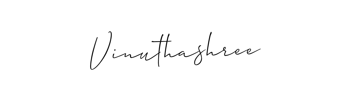 if you are searching for the best signature style for your name Vinuthashree. so please give up your signature search. here we have designed multiple signature styles  using Allison_Script. Vinuthashree signature style 2 images and pictures png