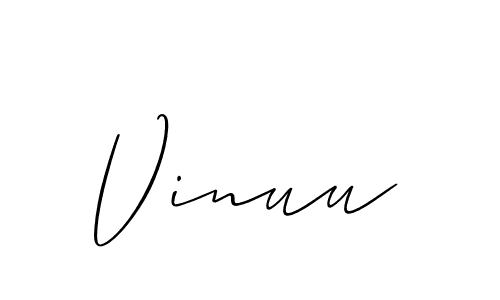 You should practise on your own different ways (Allison_Script) to write your name (Vinuu) in signature. don't let someone else do it for you. Vinuu signature style 2 images and pictures png