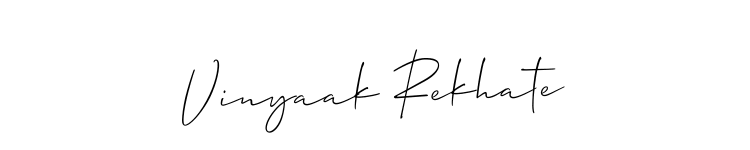 Also we have Vinyaak Rekhate name is the best signature style. Create professional handwritten signature collection using Allison_Script autograph style. Vinyaak Rekhate signature style 2 images and pictures png