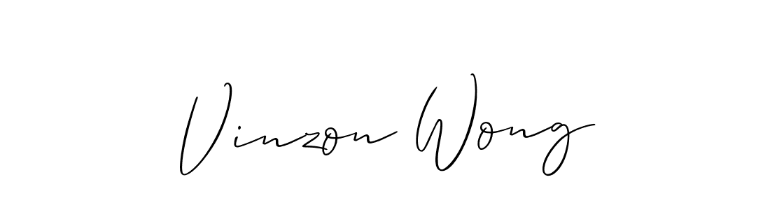 Design your own signature with our free online signature maker. With this signature software, you can create a handwritten (Allison_Script) signature for name Vinzon Wong. Vinzon Wong signature style 2 images and pictures png