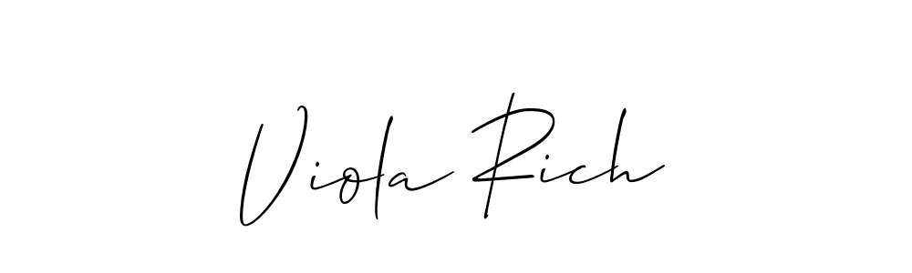 Viola Rich stylish signature style. Best Handwritten Sign (Allison_Script) for my name. Handwritten Signature Collection Ideas for my name Viola Rich. Viola Rich signature style 2 images and pictures png