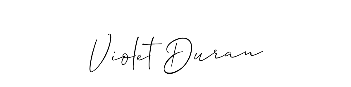 Create a beautiful signature design for name Violet Duran. With this signature (Allison_Script) fonts, you can make a handwritten signature for free. Violet Duran signature style 2 images and pictures png