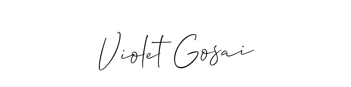 Make a beautiful signature design for name Violet Gosai. With this signature (Allison_Script) style, you can create a handwritten signature for free. Violet Gosai signature style 2 images and pictures png