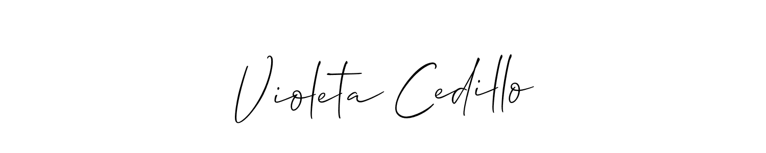 if you are searching for the best signature style for your name Violeta Cedillo. so please give up your signature search. here we have designed multiple signature styles  using Allison_Script. Violeta Cedillo signature style 2 images and pictures png