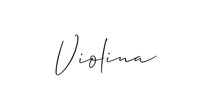 The best way (Allison_Script) to make a short signature is to pick only two or three words in your name. The name Violina include a total of six letters. For converting this name. Violina signature style 2 images and pictures png