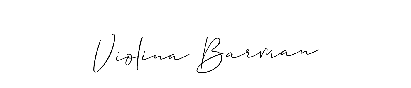 You should practise on your own different ways (Allison_Script) to write your name (Violina Barman) in signature. don't let someone else do it for you. Violina Barman signature style 2 images and pictures png