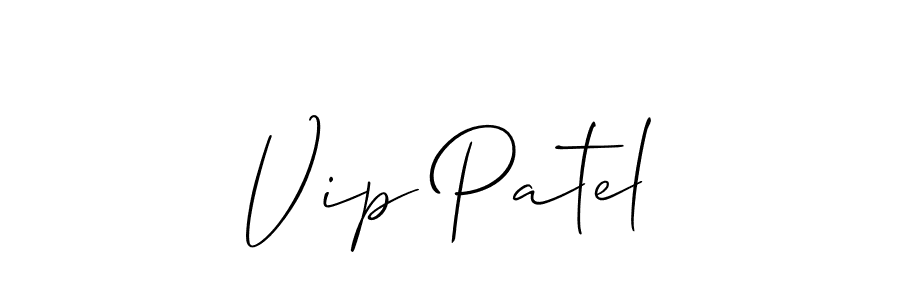 Use a signature maker to create a handwritten signature online. With this signature software, you can design (Allison_Script) your own signature for name Vip Patel. Vip Patel signature style 2 images and pictures png