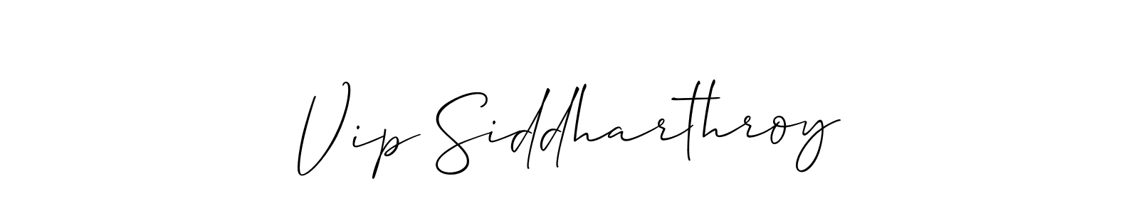 Similarly Allison_Script is the best handwritten signature design. Signature creator online .You can use it as an online autograph creator for name Vip Siddharthroy. Vip Siddharthroy signature style 2 images and pictures png