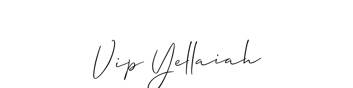 Create a beautiful signature design for name Vip Yellaiah. With this signature (Allison_Script) fonts, you can make a handwritten signature for free. Vip Yellaiah signature style 2 images and pictures png