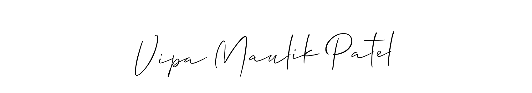 Similarly Allison_Script is the best handwritten signature design. Signature creator online .You can use it as an online autograph creator for name Vipa Maulik Patel. Vipa Maulik Patel signature style 2 images and pictures png