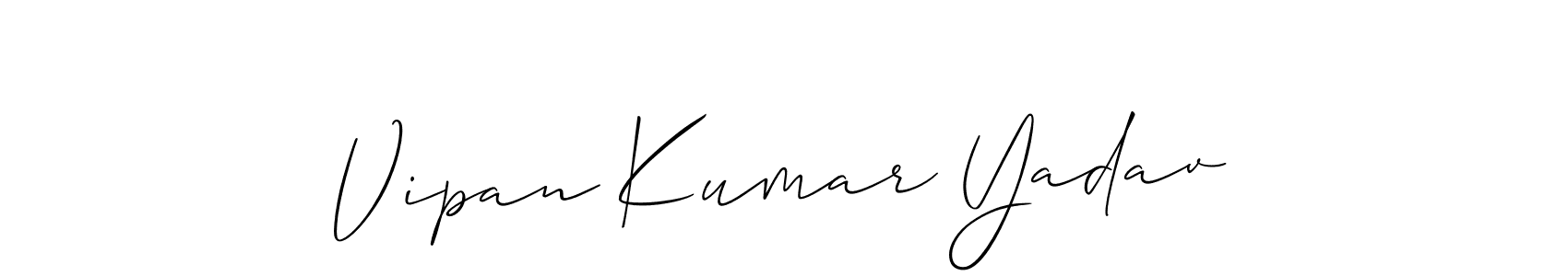 How to make Vipan Kumar Yadav name signature. Use Allison_Script style for creating short signs online. This is the latest handwritten sign. Vipan Kumar Yadav signature style 2 images and pictures png