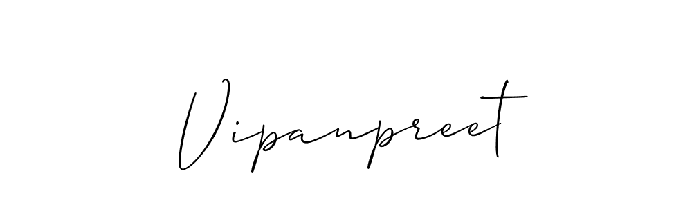 How to make Vipanpreet name signature. Use Allison_Script style for creating short signs online. This is the latest handwritten sign. Vipanpreet signature style 2 images and pictures png