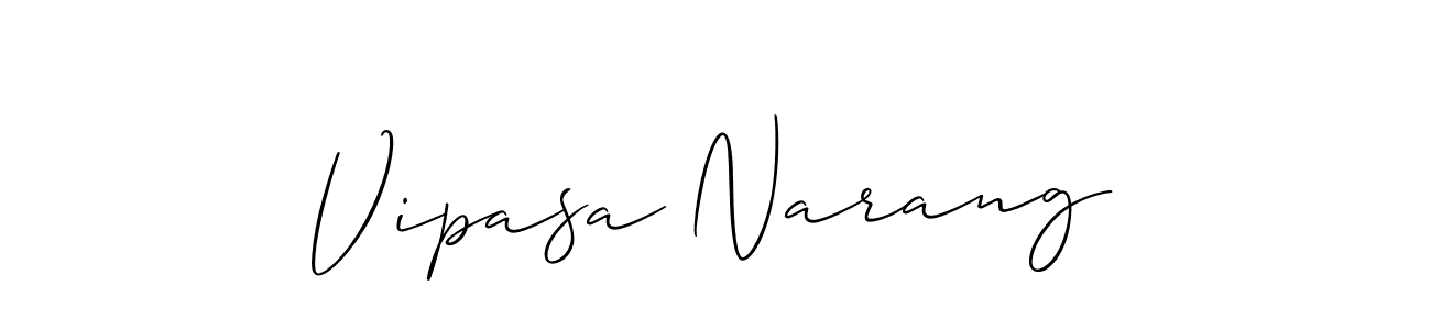 You should practise on your own different ways (Allison_Script) to write your name (Vipasa Narang) in signature. don't let someone else do it for you. Vipasa Narang signature style 2 images and pictures png