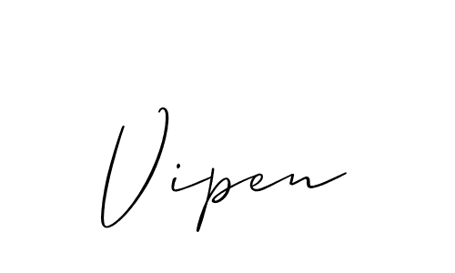 Make a beautiful signature design for name Vipen. With this signature (Allison_Script) style, you can create a handwritten signature for free. Vipen signature style 2 images and pictures png