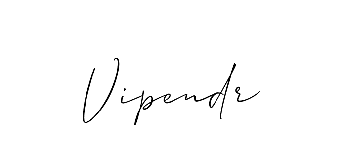 Make a beautiful signature design for name Vipendr. With this signature (Allison_Script) style, you can create a handwritten signature for free. Vipendr signature style 2 images and pictures png