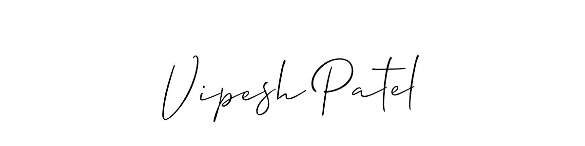 It looks lik you need a new signature style for name Vipesh Patel. Design unique handwritten (Allison_Script) signature with our free signature maker in just a few clicks. Vipesh Patel signature style 2 images and pictures png