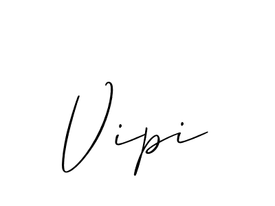 The best way (Allison_Script) to make a short signature is to pick only two or three words in your name. The name Vipi include a total of six letters. For converting this name. Vipi signature style 2 images and pictures png