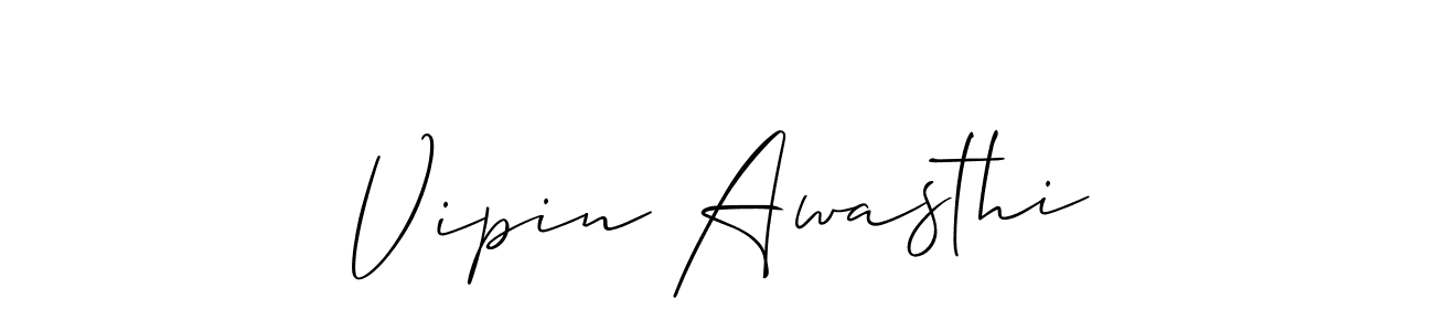 Make a beautiful signature design for name Vipin Awasthi. With this signature (Allison_Script) style, you can create a handwritten signature for free. Vipin Awasthi signature style 2 images and pictures png