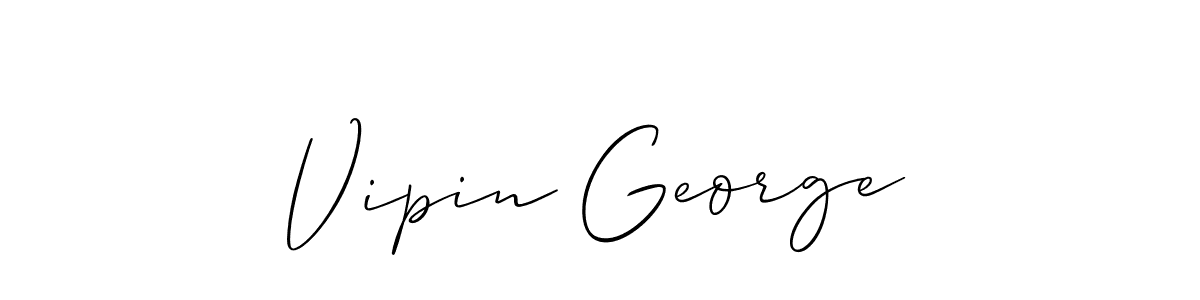 This is the best signature style for the Vipin George name. Also you like these signature font (Allison_Script). Mix name signature. Vipin George signature style 2 images and pictures png