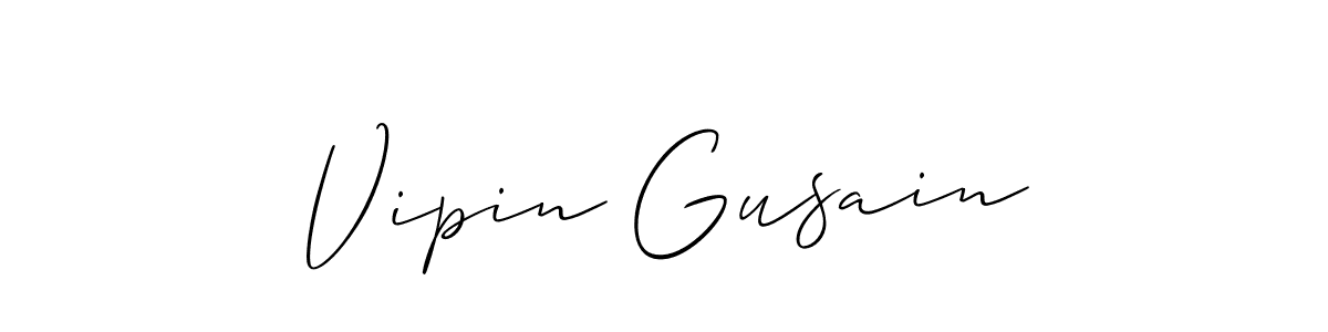 Allison_Script is a professional signature style that is perfect for those who want to add a touch of class to their signature. It is also a great choice for those who want to make their signature more unique. Get Vipin Gusain name to fancy signature for free. Vipin Gusain signature style 2 images and pictures png