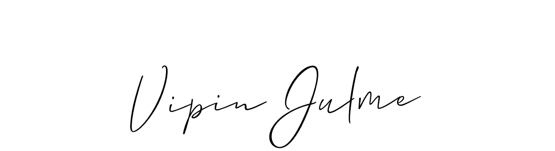 The best way (Allison_Script) to make a short signature is to pick only two or three words in your name. The name Vipin Julme include a total of six letters. For converting this name. Vipin Julme signature style 2 images and pictures png