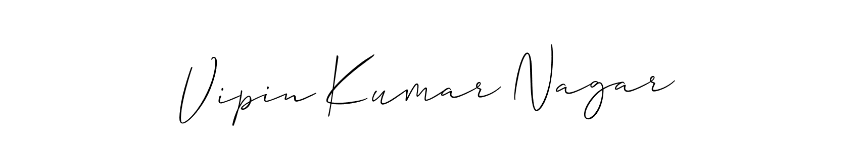 Vipin Kumar Nagar stylish signature style. Best Handwritten Sign (Allison_Script) for my name. Handwritten Signature Collection Ideas for my name Vipin Kumar Nagar. Vipin Kumar Nagar signature style 2 images and pictures png