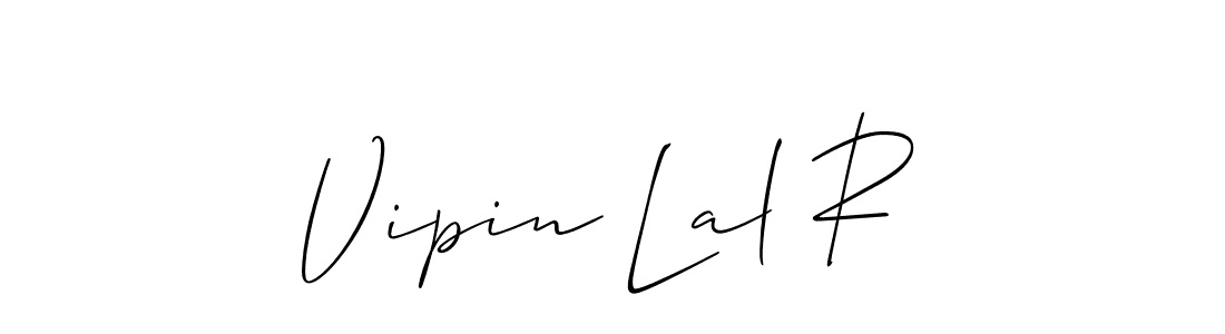 The best way (Allison_Script) to make a short signature is to pick only two or three words in your name. The name Vipin Lal R include a total of six letters. For converting this name. Vipin Lal R signature style 2 images and pictures png