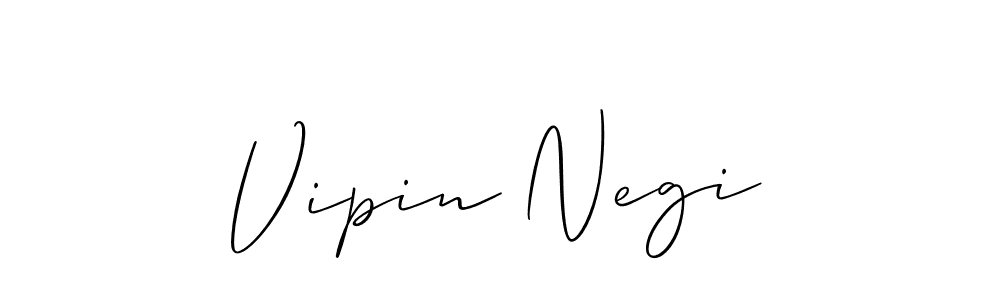 Create a beautiful signature design for name Vipin Negi. With this signature (Allison_Script) fonts, you can make a handwritten signature for free. Vipin Negi signature style 2 images and pictures png