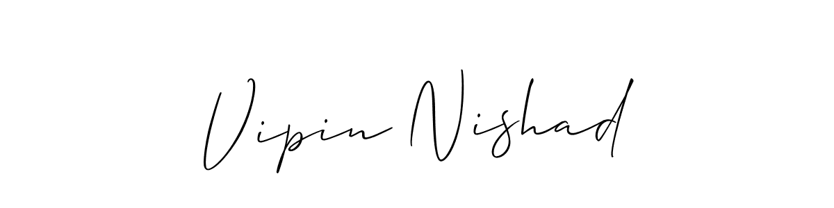Use a signature maker to create a handwritten signature online. With this signature software, you can design (Allison_Script) your own signature for name Vipin Nishad. Vipin Nishad signature style 2 images and pictures png