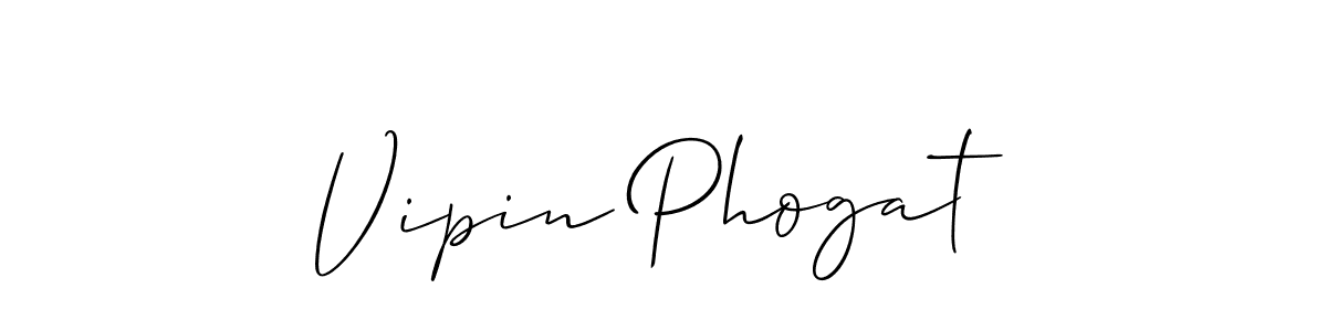 The best way (Allison_Script) to make a short signature is to pick only two or three words in your name. The name Vipin Phogat include a total of six letters. For converting this name. Vipin Phogat signature style 2 images and pictures png