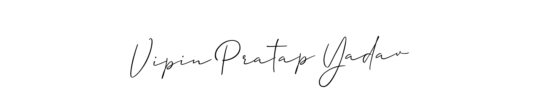 How to make Vipin Pratap Yadav name signature. Use Allison_Script style for creating short signs online. This is the latest handwritten sign. Vipin Pratap Yadav signature style 2 images and pictures png