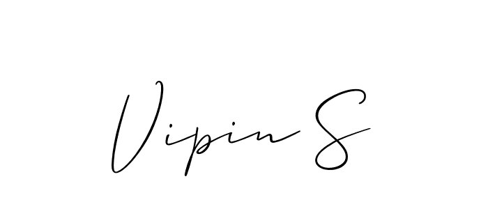 It looks lik you need a new signature style for name Vipin S. Design unique handwritten (Allison_Script) signature with our free signature maker in just a few clicks. Vipin S signature style 2 images and pictures png