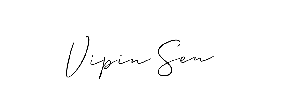 Vipin Sen stylish signature style. Best Handwritten Sign (Allison_Script) for my name. Handwritten Signature Collection Ideas for my name Vipin Sen. Vipin Sen signature style 2 images and pictures png