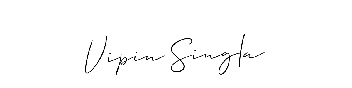 The best way (Allison_Script) to make a short signature is to pick only two or three words in your name. The name Vipin Singla include a total of six letters. For converting this name. Vipin Singla signature style 2 images and pictures png